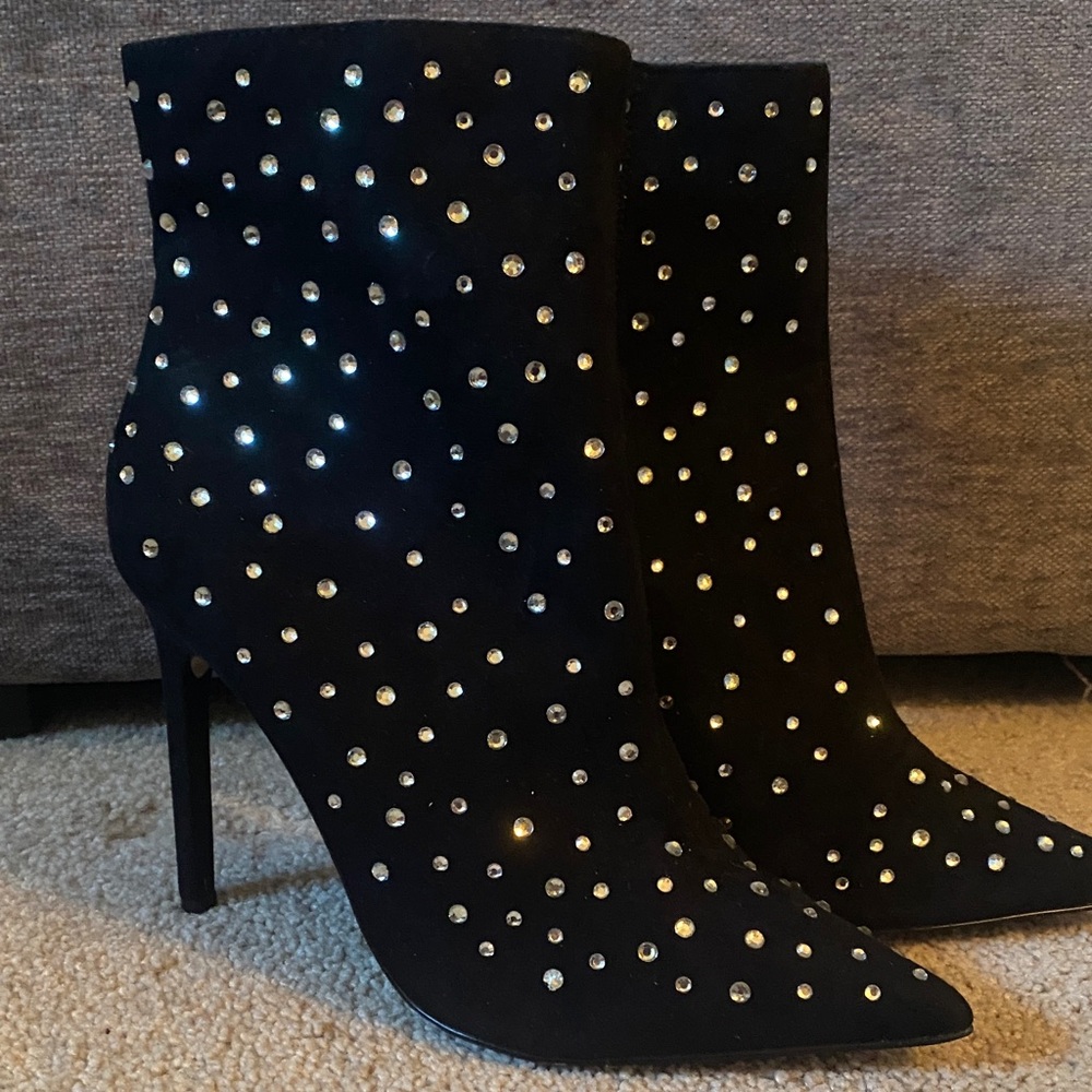 Express Black Studded Heeled Boots